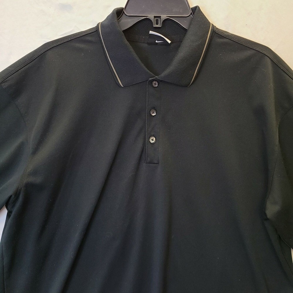 Nike Golf Fit Dry Polo Shirt mens size XL 44-46 Relaxed dri fit black polyester